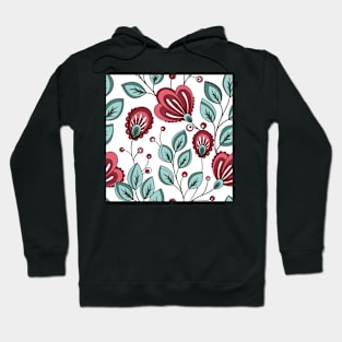 Spring Vibes Pattern with Vintage Floral Motifs Hoodie